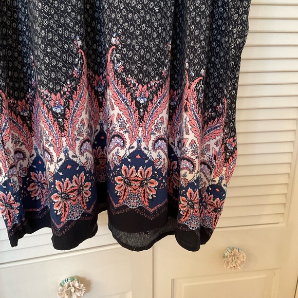 Black, White & Pink Knee Length Mixed Print Dress, Size M - Picture 8 of 10